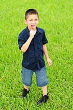 Child eating junk food