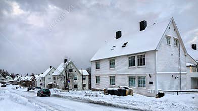 City of Narvik in Norway in winter