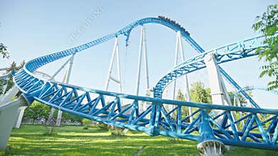 Roller coaster in the amusement park