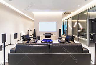 Bright and spacious home theater