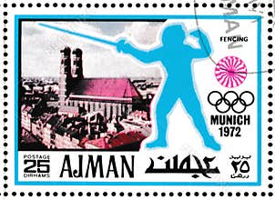 Summer Olympics 1972 postage stamp, Munich