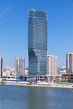 Skyscaper Tower Belgrade in Belgrade Watefront, the tallest building in Serbia and Balkans