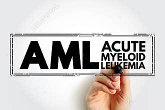 AML - Acute Myeloid Leukemia acronym, medical concept background