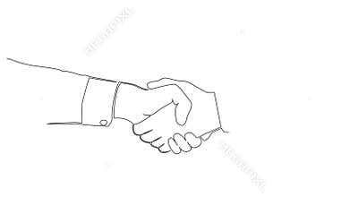animated single line drawing of handshake
