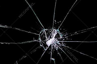 Cracked glass