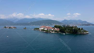 Aerial Drone - Beauties of Italy - Mother Island on Lake Maggiore