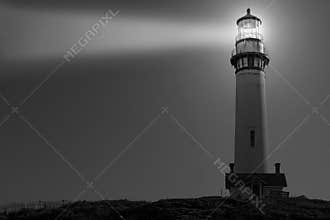 Pigeon Point Lighthouse in Black and White