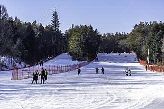 View of Jingyuetan ski resort in Changchun
