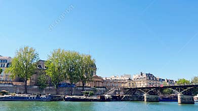 Institut de France and pont des Arts bridge in Paris,