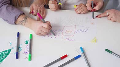 family painting enjoying time creative art