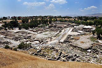 Aerial view of Ancient Beit Shean