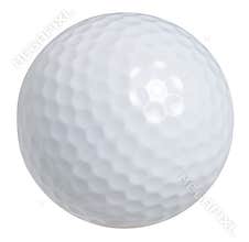 Golf ball isolated on white with clipping path
