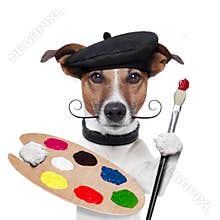 Painter artist dog