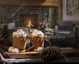 Warm Drinks Cozy Lodge Cabin or Home