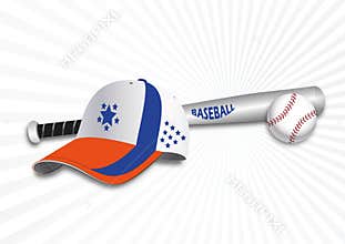 Baseball - Hat, bat and ball