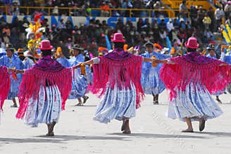 PUNO - FEBRUARY 9: Peruvian celebrated the Virgen de La Candelaria Festival on the street February 9, 2009 in Puno, Peru. Puno is