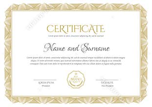 Certificate template. Diploma of modern design or gift certificate.