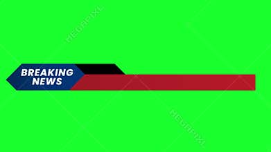 Live news banner tv on green screen - broadcast with chromakey