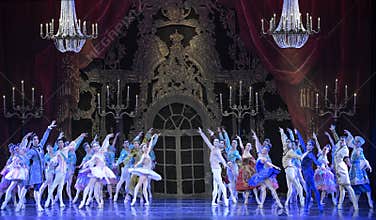 Cast of dancers from the ballet of the Municipal Theater of Santiago. Chili.
