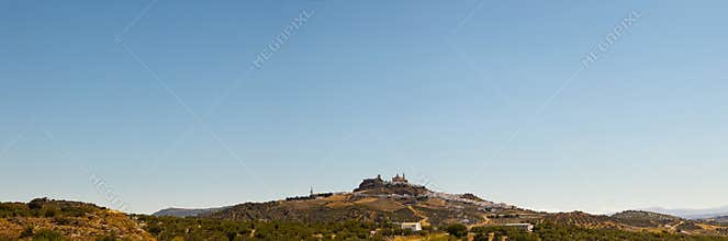 Panoramic photo of the pueblos blancos Olvera.
