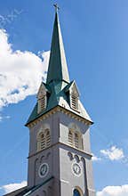 Steeple of St George Episcopal church