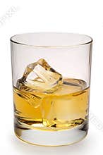 Glass of scotch isolated