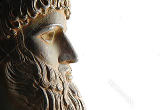 Greek god in profile