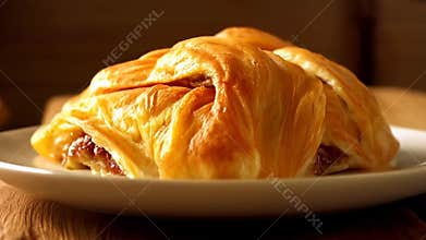 Golden Brown Bu?uelo Pastry on White Plate Featuring Crispy Texture and Delicious Appearance