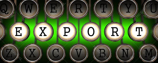 Export on Old Typewriter's Keys.