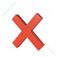Three dimensional red cross graphic element