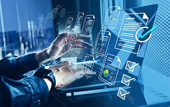 Electronic documents with automation management system.digital transformation concepts