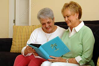 Senior women sharing memories