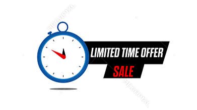 Limited Time Offer with Clock Animation White Background Motion Graphic