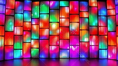A dynamic backdrop constructed from modular LED panels creates a mesmerizing display. The panels, arranged in Generative AI