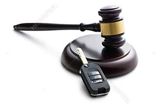 Car key and judge gavel