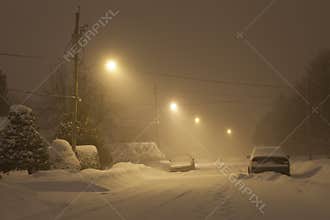 Snowstorm street