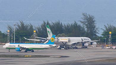Airfield with the sea in the background