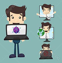 Businessman with computer