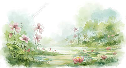 Serene Water Lily Pond