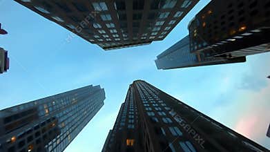 Urban Skyscrapers Upward View