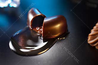 Half chocolate with alcohol