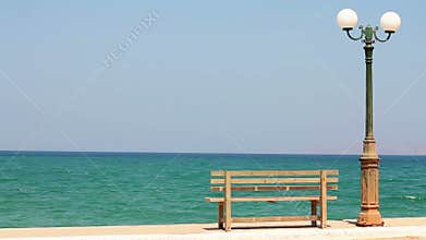The oldest lamp and bench
