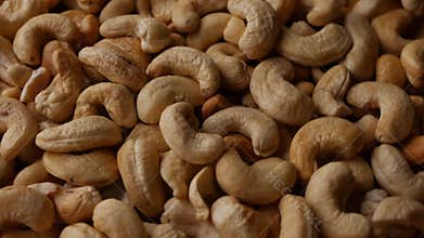 Full frame Cashew nuts background. Vegetarian Organic Healthy snack.
