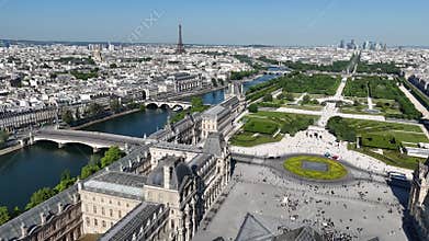 Louvre Museum At Paris Ile De France In France.
