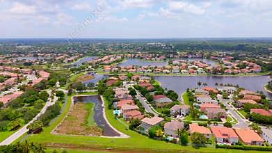 Stock video luxury real estate homes in Wellington Florida 2025