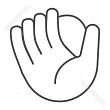 Baseball player glove thin line icon, baseball game concept. Vector graphics. Leather glove, sport accessory sign on
