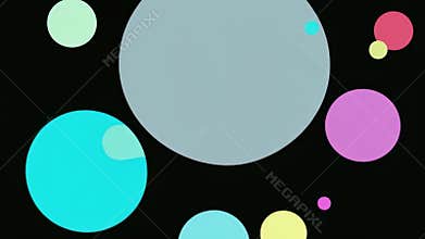 Starting small turquoise circle traveling clockwise around pale gray circle on screen, with shapes