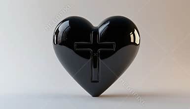 Christian Cross Within The Heart