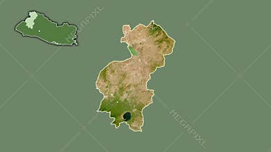 Santa Ana, El Salvador, extruded and isolated. Satellite