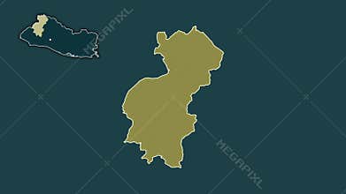 Santa Ana, El Salvador, extruded and isolated. Pattern